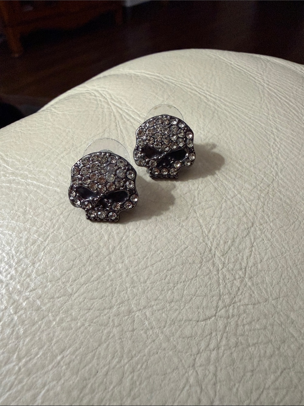 Harley-Davidson® Women's Rhinestone Willie G Skull Stud Earrings 99547-16VW